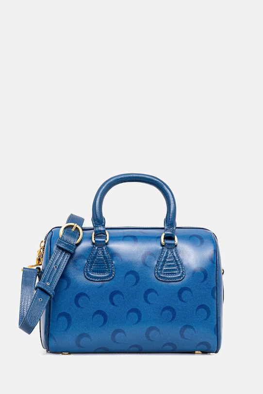 Marine Serre leather handbag Moon Airbrushed Leather Strike grain leather blue WBA019A.CLEA0053