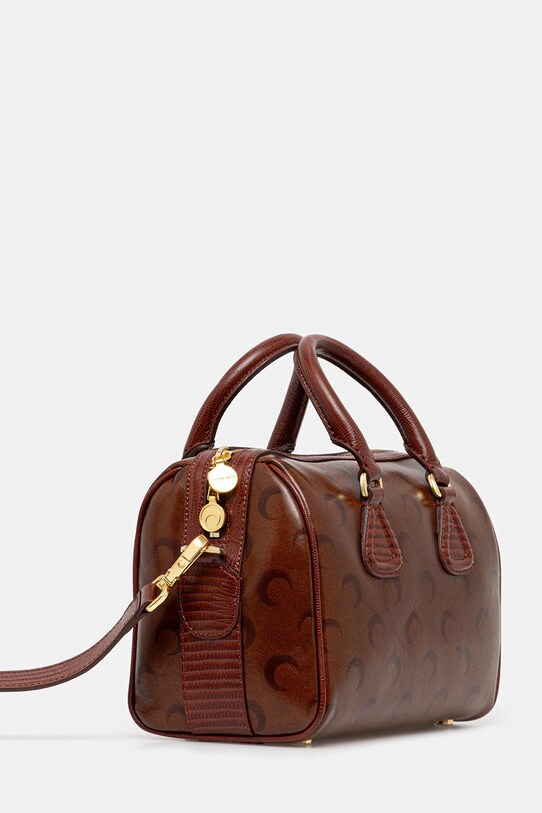 Marine Serre poșetă de piele Moon Airbrushed Leather Strike WBA019A.CLEA0053 maro SS25