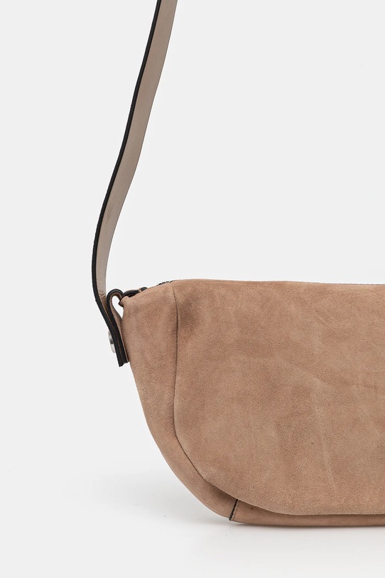 Akcesoria AllSaints torebka zamszowa MADEA SUEDE W096XC beżowy