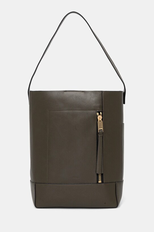AllSaints torebka skórzana ALBA HOBO skóra licowa zielony W110XC