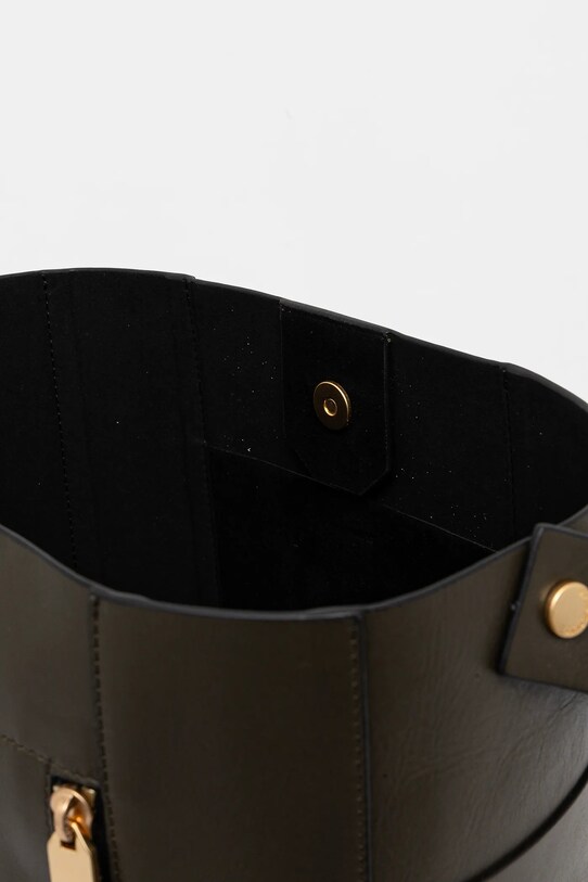 AllSaints torebka skórzana ALBA HOBO W110XC zielony