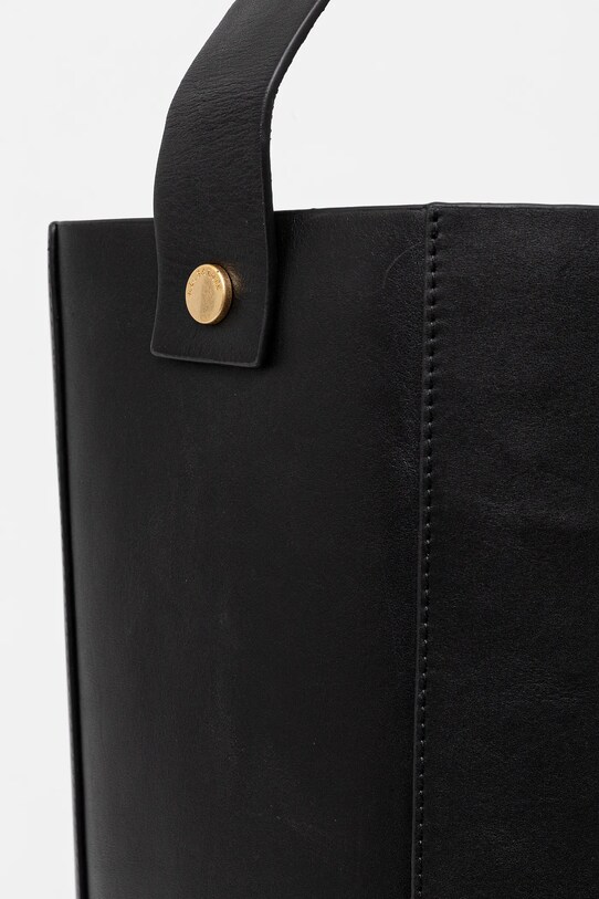 Accesorii AllSaints geantă de piele ALBA HOBO W110XC negru