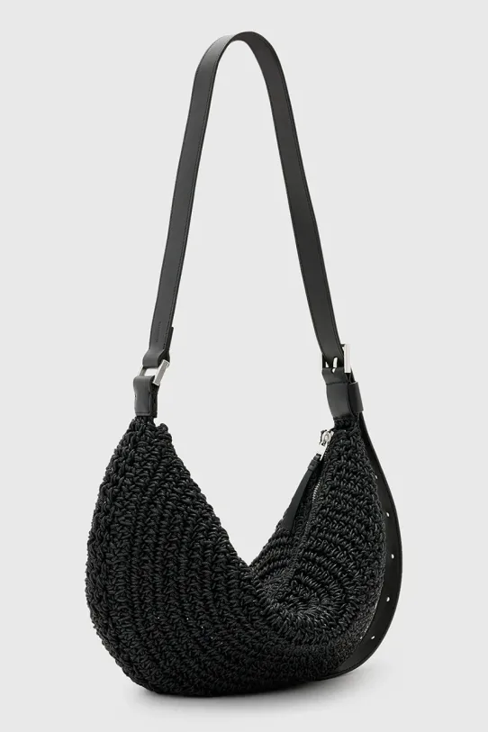 Akcesoria AllSaints torebka HALF MOON W118XC czarny