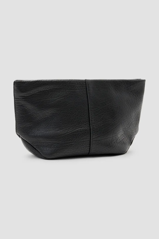 Accesorii AllSaints borsetă de piele HEX GRAIN W127XC negru