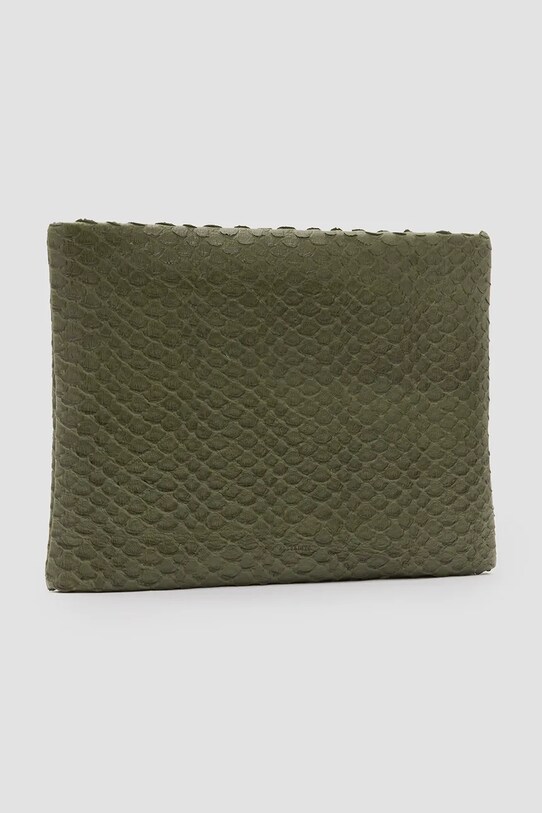 AllSaints pochette di pelle BETTINA SNAKE W288XC verde SS25