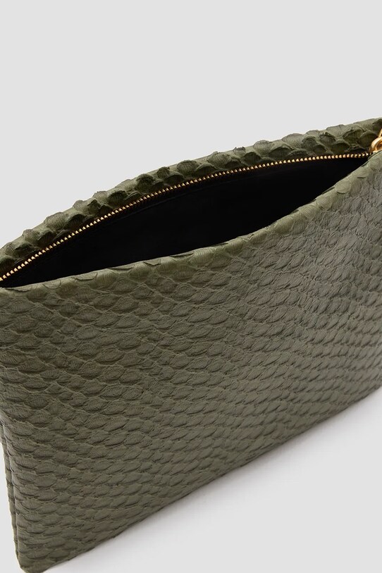 AllSaints pochette di pelle BETTINA SNAKE verde W288XC