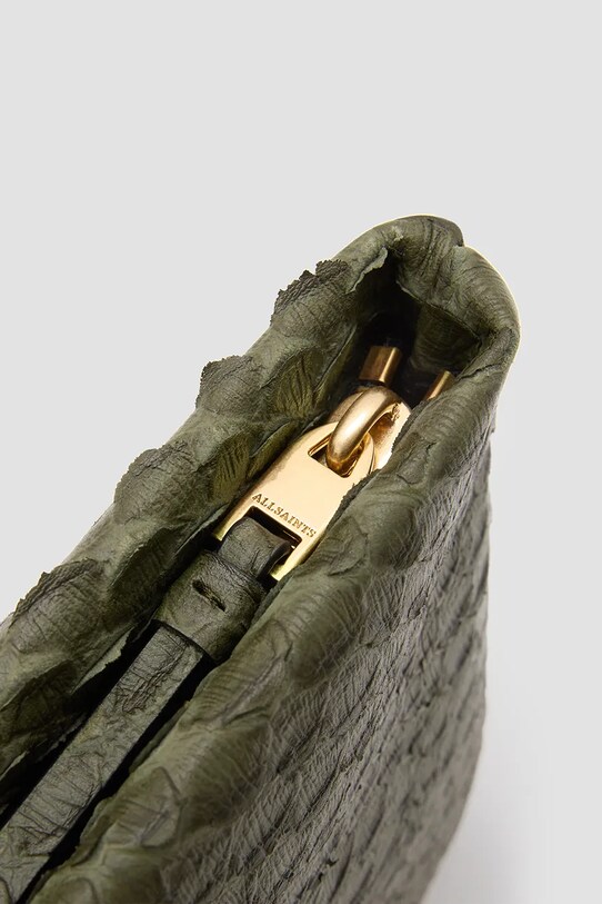 AllSaints pochette di pelle BETTINA SNAKE W288XC verde