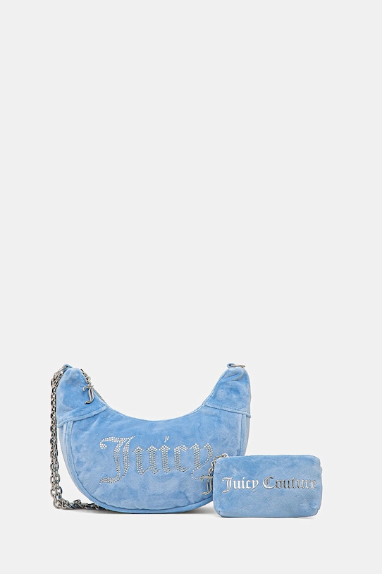 Juicy Couture torebka welurowa KIMBERLY tekstylny niebieski BEJQL8764WPO