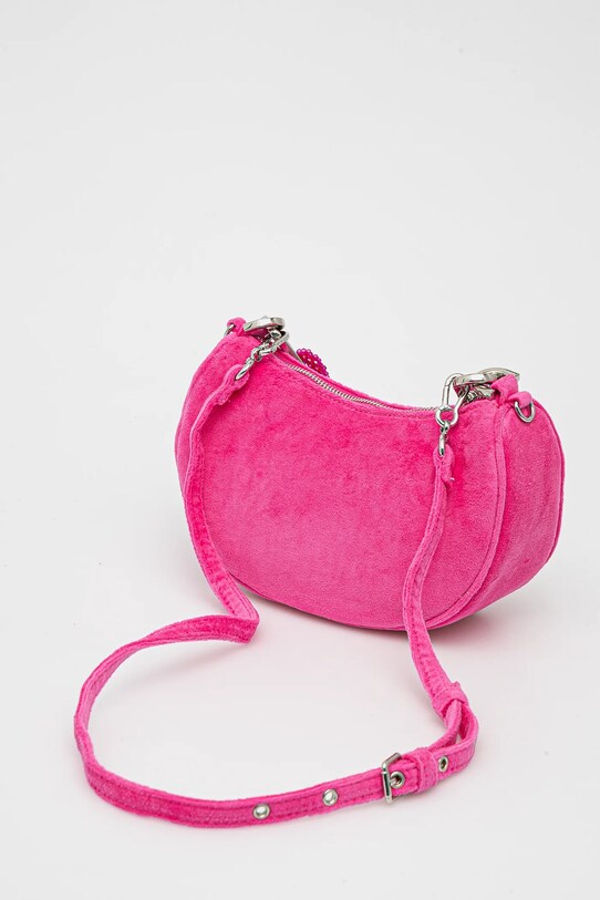 Accesorii Juicy Couture geantă de mână din catifea BLOSSOM RHINESTONE CHAIN BEJL58834WCO roz