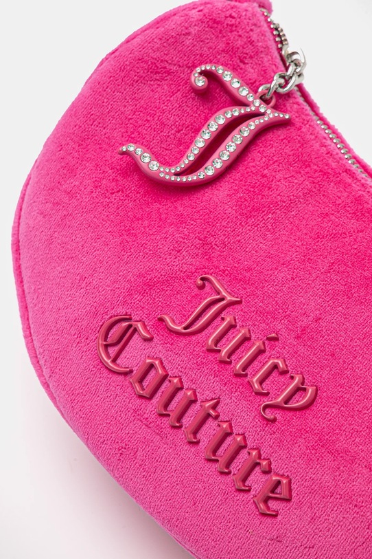 Zamatová kabelka Juicy Couture BLOSSOM RHINESTONE CHAIN ružová BEJL58834WCO