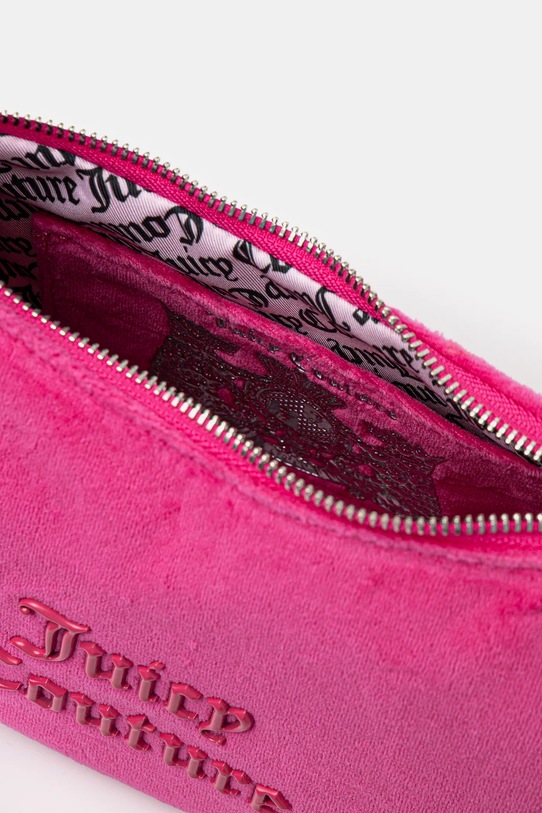 Zamatová kabelka Juicy Couture BLOSSOM RHINESTONE CHAIN BEJL58834WCO ružová