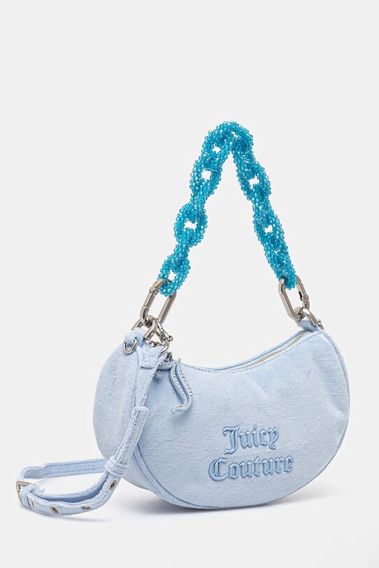 Accesorii Juicy Couture geantă de mână din catifea BLOSSOM RHINESTONE CHAIN BEJL58834WCO albastru