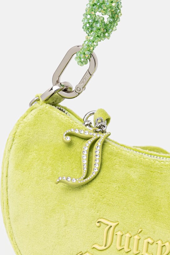 Juicy Couture geantă de mână din catifea BLOSSOM RHINESTONE CHAIN verde BEJL58834WCO