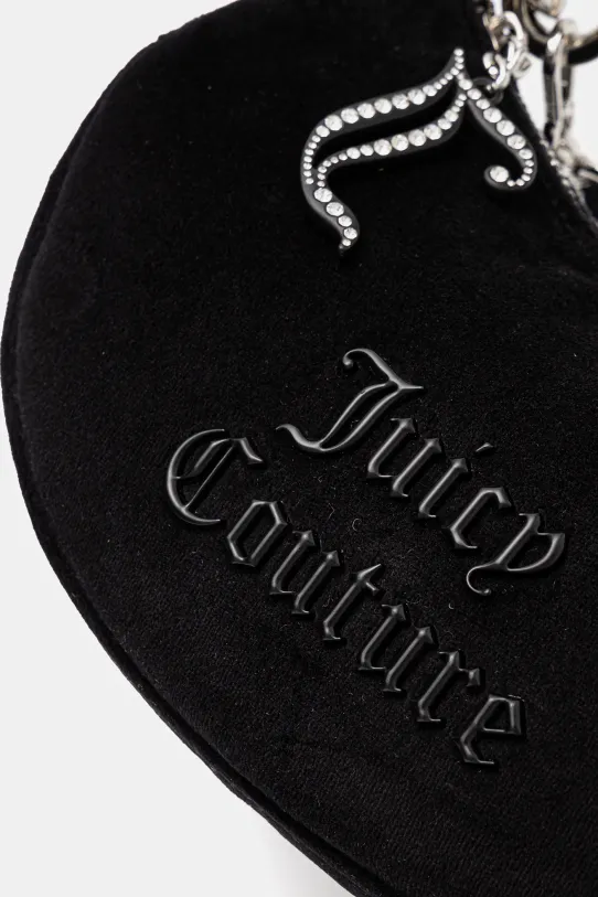 Juicy Couture geantă de mână din catifea BLOSSOM RHINESTONE CHAIN negru BEJL58834WCO