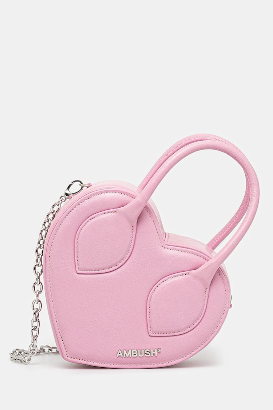 AMBUSH geantă de piele Heart Top Handle Bag uni roz 12115033