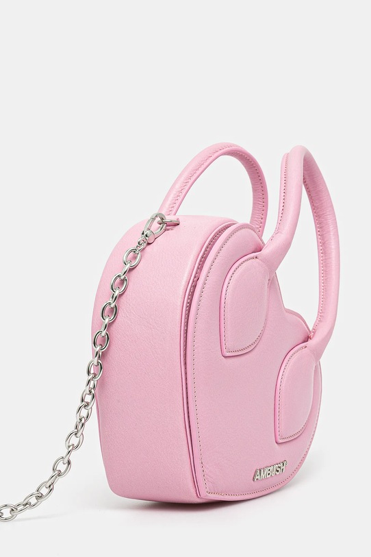 AMBUSH geantă de piele Heart Top Handle Bag 12115033 roz SS25