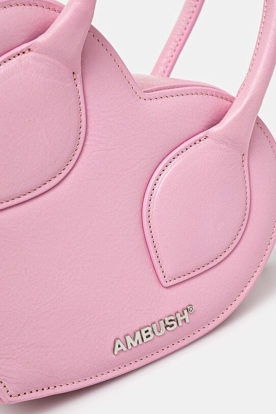 AMBUSH torebka skórzana Heart Top Handle Bag różowy 12115033