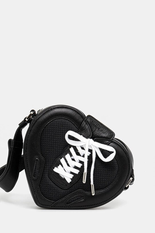 Шкіряна сумочка Strapped Heart Shoulder Bag аплікація чорний 12115063