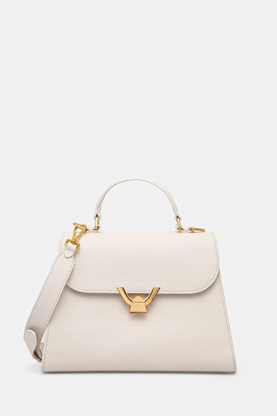 Kožená kabelka Coccinelle COCCINELLEDEW přírodní kůže bílá QTF.18.02.01