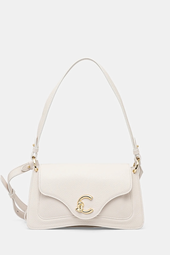 Coccinelle poseta de piele COCCINELLE C-ME uni alb SSL.12.01.01