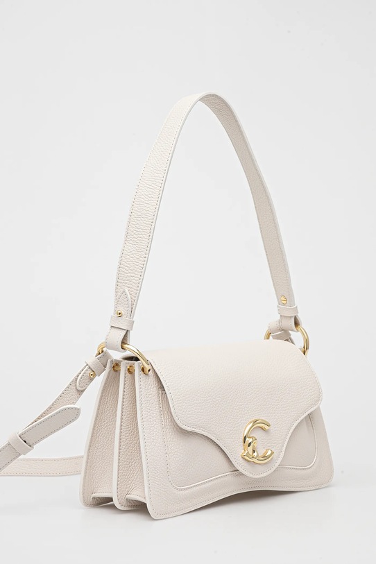 Coccinelle poseta de piele COCCINELLE C-ME SSL.12.01.01 alb SS25