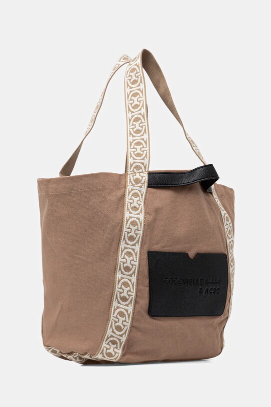 Coccinelle borsa a mano in cotone C-BOUNCE CANVAS SXG.11.01.01 verde SS25