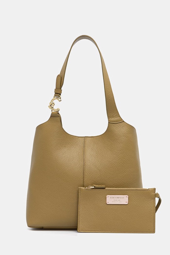 Coccinelle torebka skórzana COCCINELLE C-EASY skóra licowa zielony SHA.11.02.01