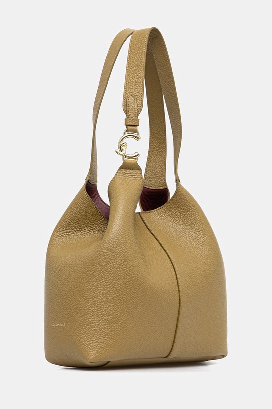 Coccinelle torebka skórzana COCCINELLE C-EASY SHA.11.02.01 zielony SS26