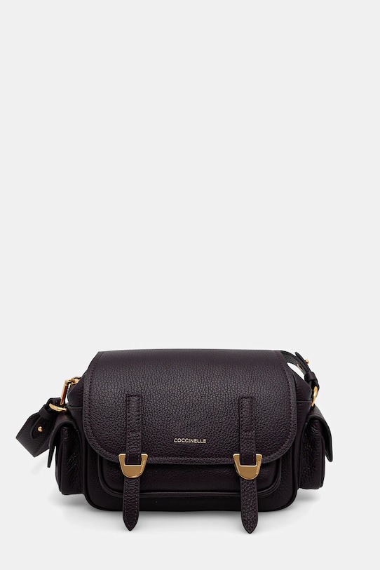 Coccinelle poșetă de piele COCCINELLECAMPUS uni violet RFF.15.02.01