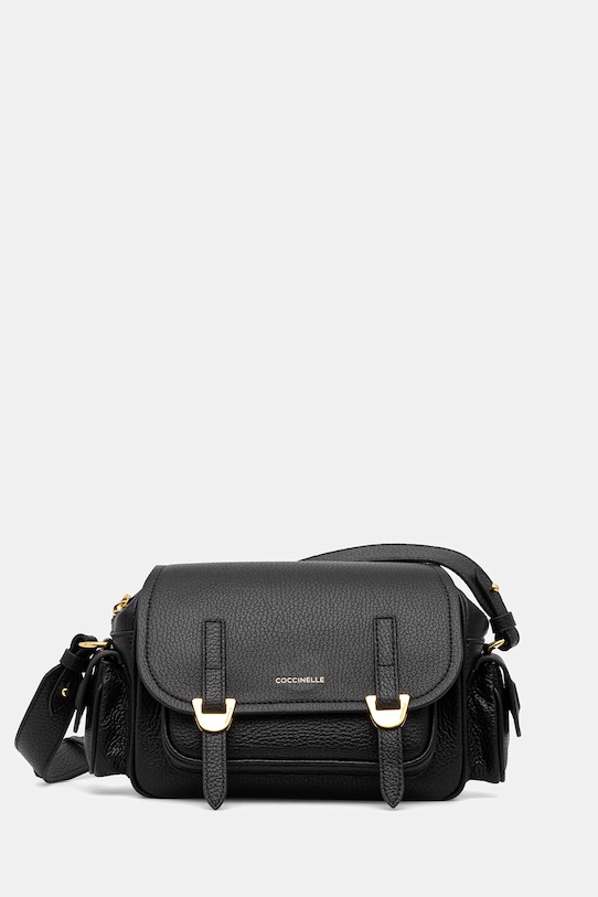 Coccinelle geantă de piele COCCINELLECAMPUS uni negru RFF.15.02.01