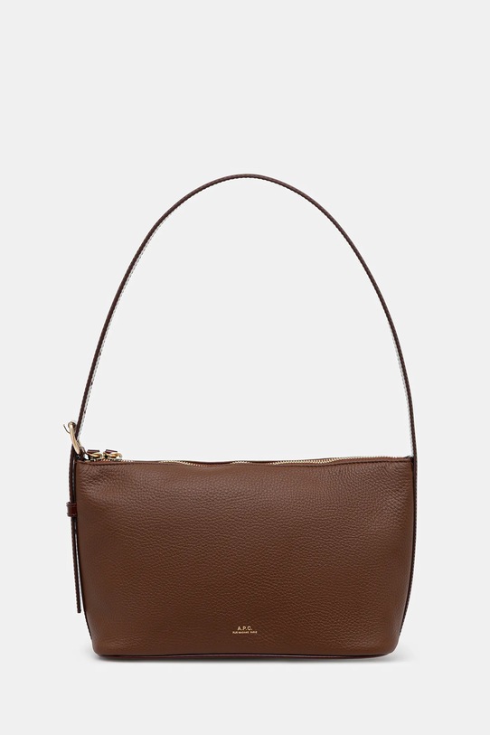 A.P.C. torebka bawełniana Sac Vera Shoulder skóra licowa brązowy PXCBL.F61974