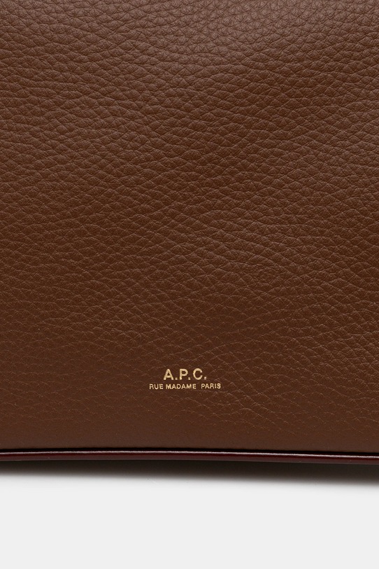 A.P.C. torebka bawełniana Sac Vera Shoulder brązowy PXCBL.F61974