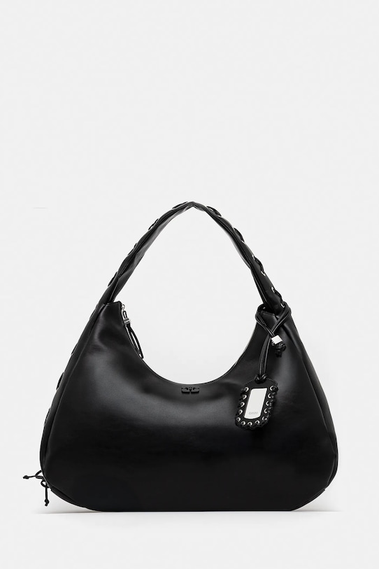 GANNI borsetta Hobo XXL finta pelle fiore nero A6639