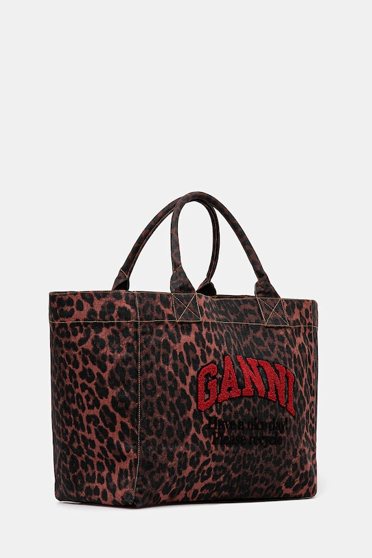Kabelka GANNI Shopper XXL Print Leo A6631 červená SS25