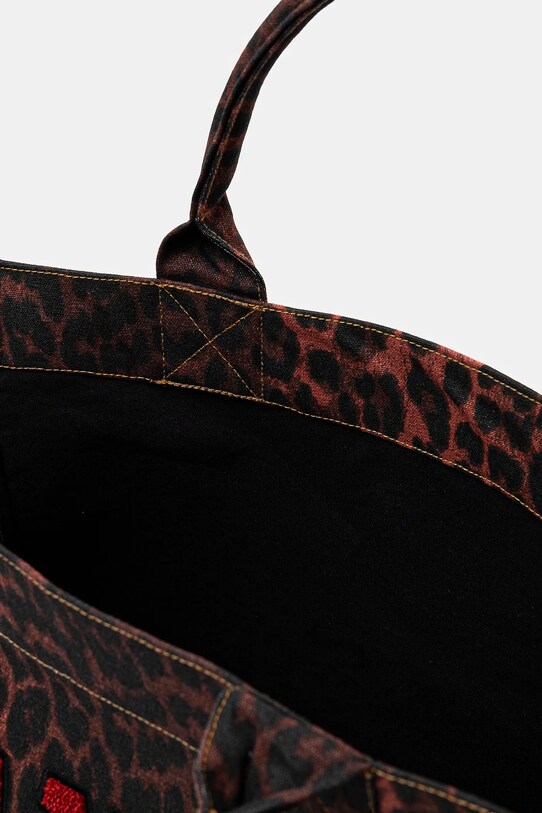 Kabelka GANNI Shopper XXL Print Leo červená A6631