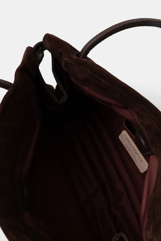 Coccinelle geantă de mână din piele întoarsă COCCINELLEDULSE SUEDE E1.SS6.13.01.01 maro