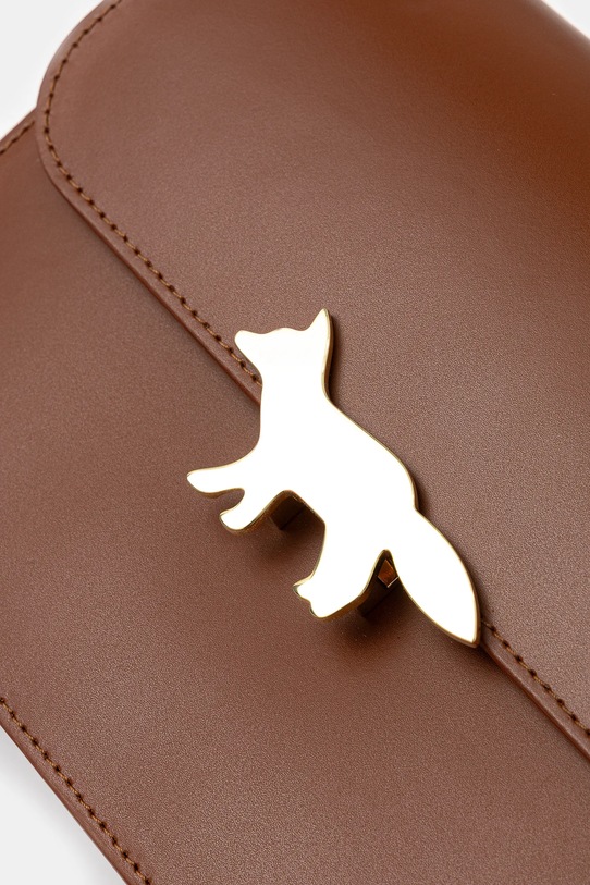 Maison Kitsuné torebka skórzana Edie Large brązowy OW05171LR0001