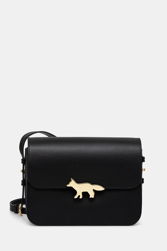 Maison Kitsuné torebka skórzana Edie Large aplikacja czarny OW05171LR0001