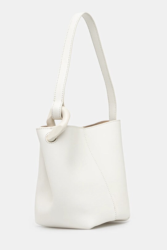 Kožená kabelka JW Anderson The Jwa Corner Small HB0706.LA0351 biela SS25