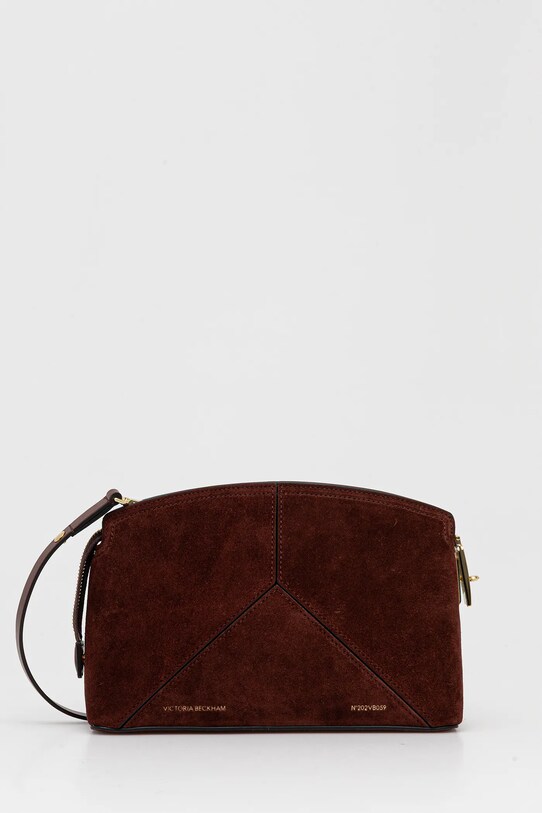 Victoria Beckham torebka zamszowa nie mieści A4 brązowy SS25B225AAC006556A