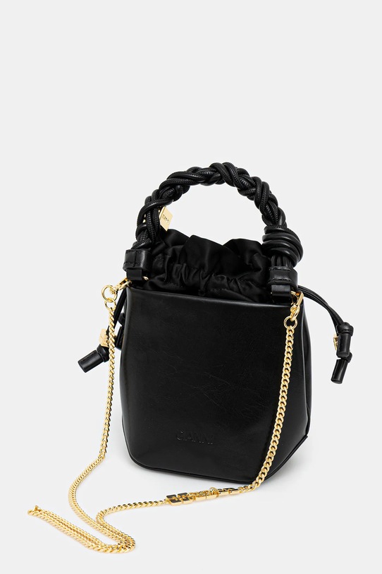 Akcesoria GANNI torebka Bou Bucket Mini Crinkle Oleatex A6509 czarny