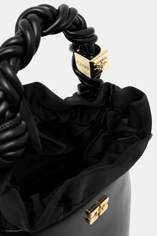 Kabelka GANNI Bou Bucket Mini Crinkle Oleatex A6509 černá