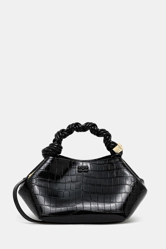 GANNI torebka Bou Bag Small Patent Croco gładkie czarny A6083