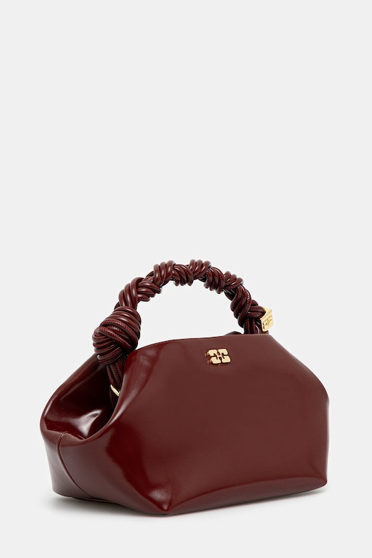 Сумочка GANNI Bou Bag Small Patent Oleatex A6499 бордо SS25