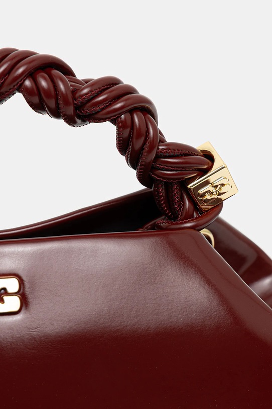 GANNI torebka Bou Bag Small Patent Oleatex bordowy A6499