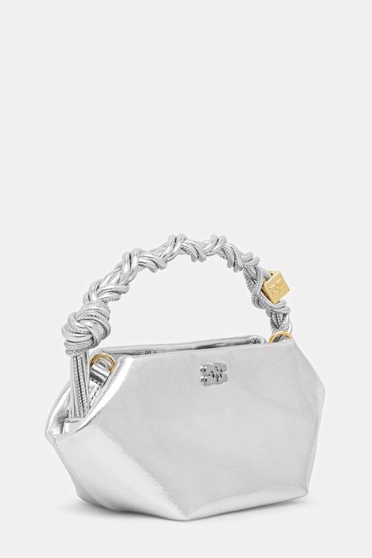 GANNI poșetă Bou Bag Mini Metallic A6595 argintiu SS25