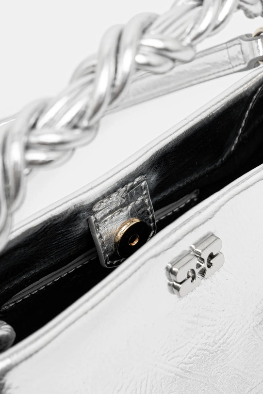 GANNI poșetă Bou Bag Mini Metallic argintiu A6595