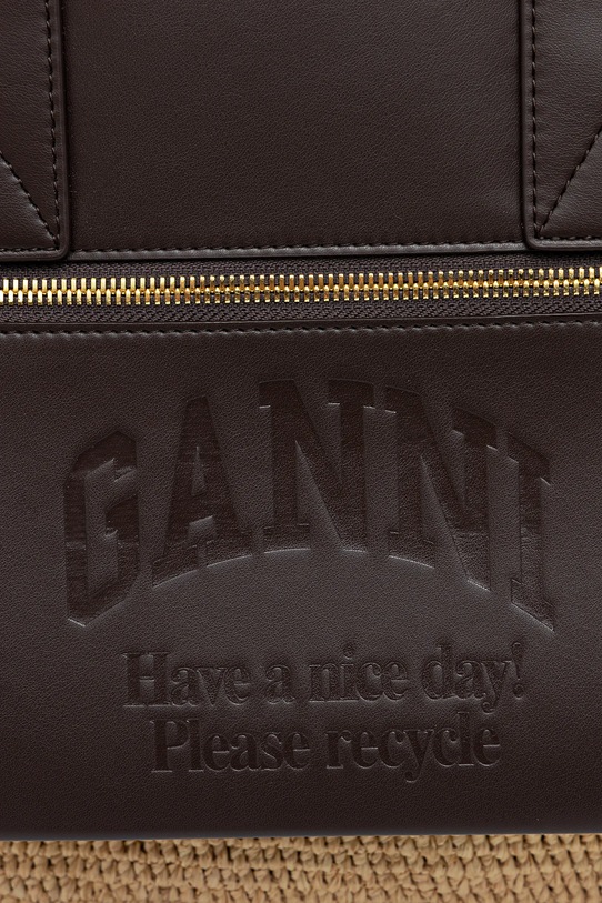 GANNI torebka Easy Shopper Medium Raffia brązowy A6823