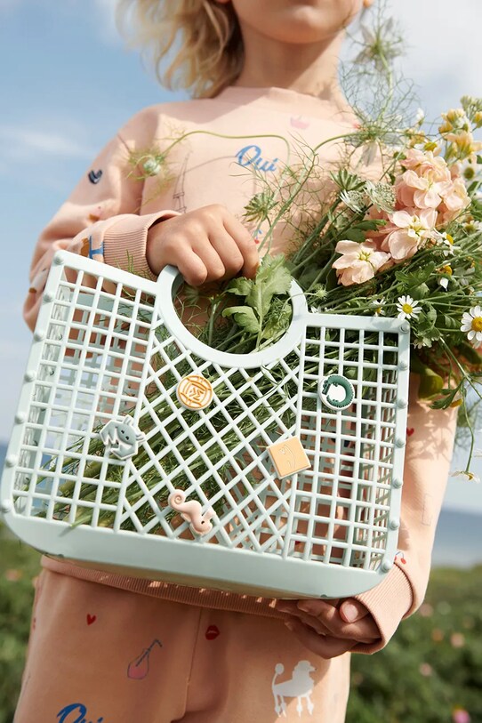 Liewood poseta fete Samantha Basket With Charms nu incape in A4 verde LW19904