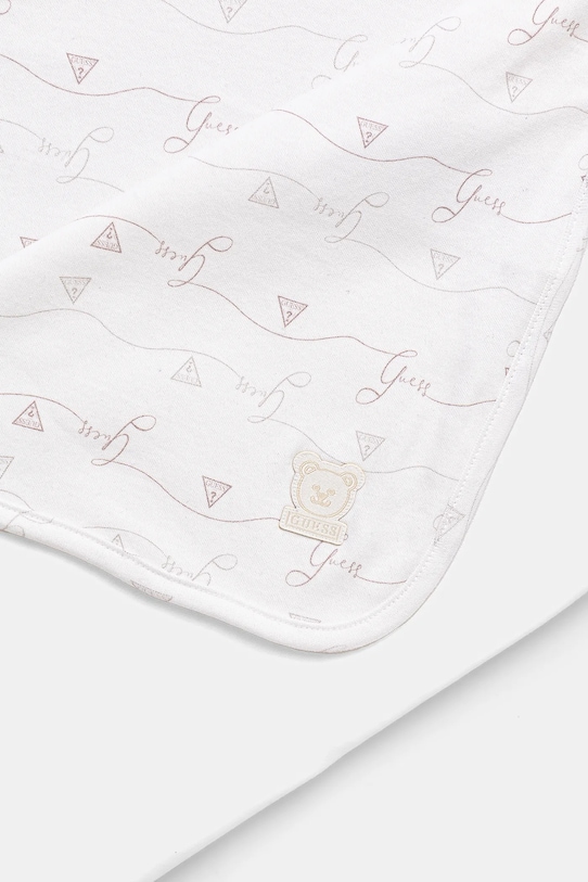 Guess kocyk bawełniany niemowlęcy H5GW19.KA6W1.PPYA beżowy SS25